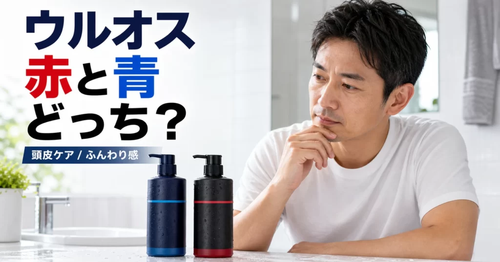 ウルオスシャンプーの赤と青の違いは？迷う男性向けに5つの基準で解説のアイキャッチ