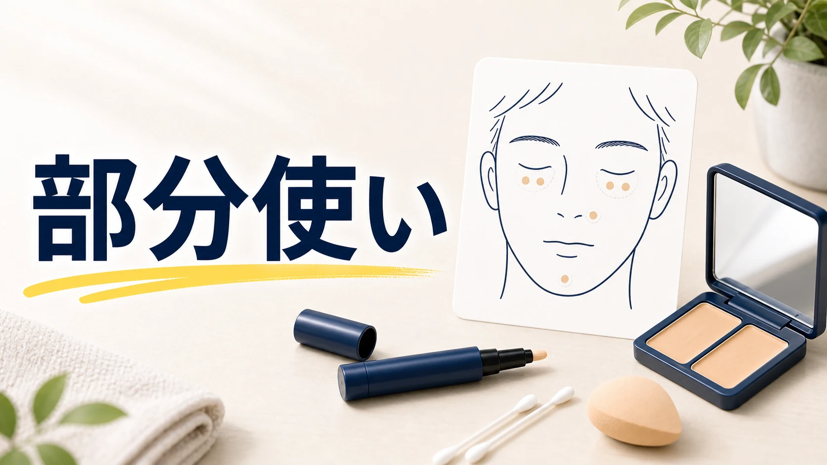メンズコンシーラーは少量の部分使いが自然に見えやすいことを整理した図解