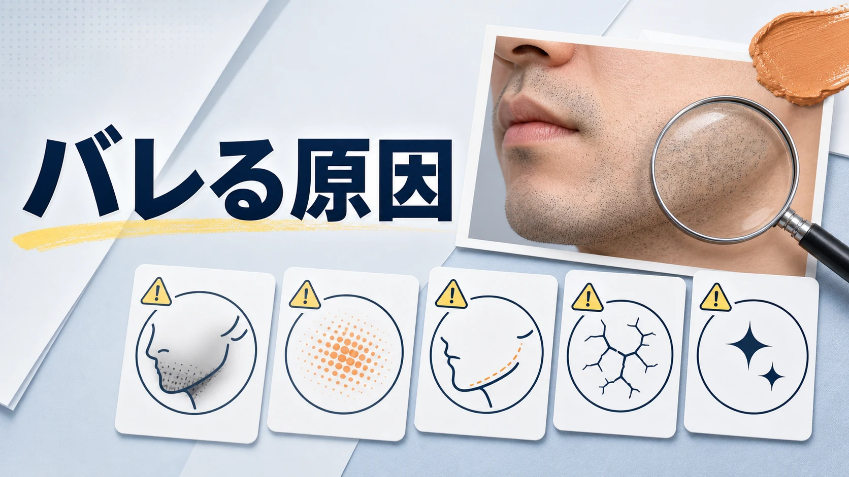 青髭コンシーラーがバレる原因を5つに分けて整理した図解
