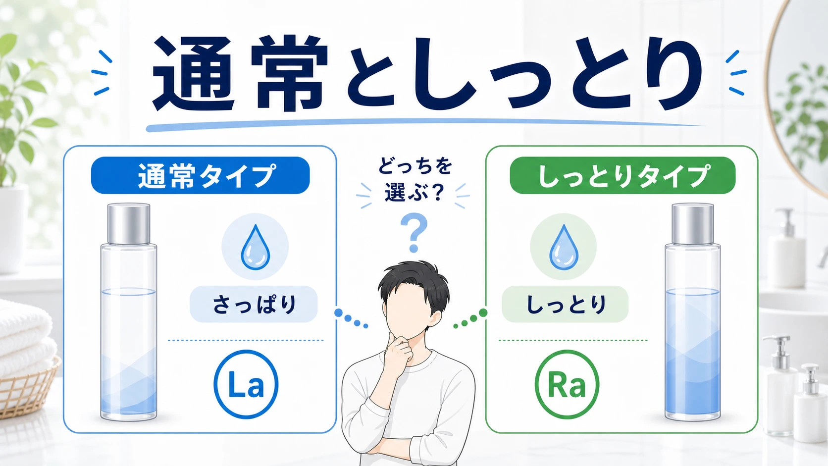 白潤の通常タイプとしっとりタイプの違いを一覧で整理した図解