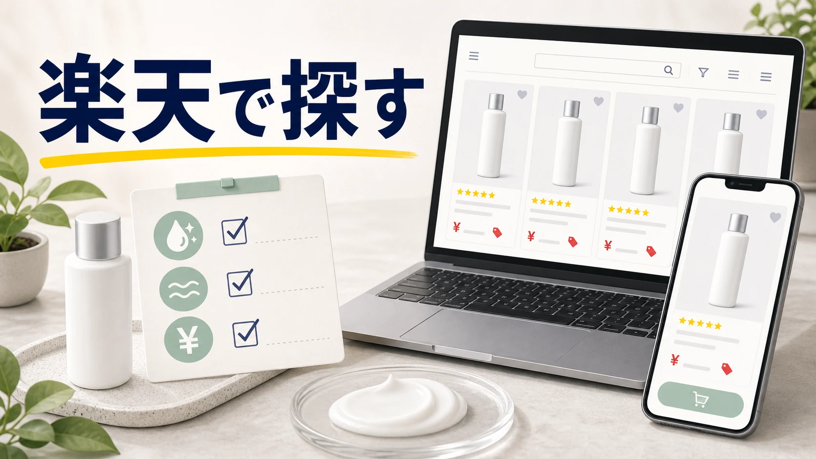 楽天でメンズ乳液を探すときの注意点を整理した図解