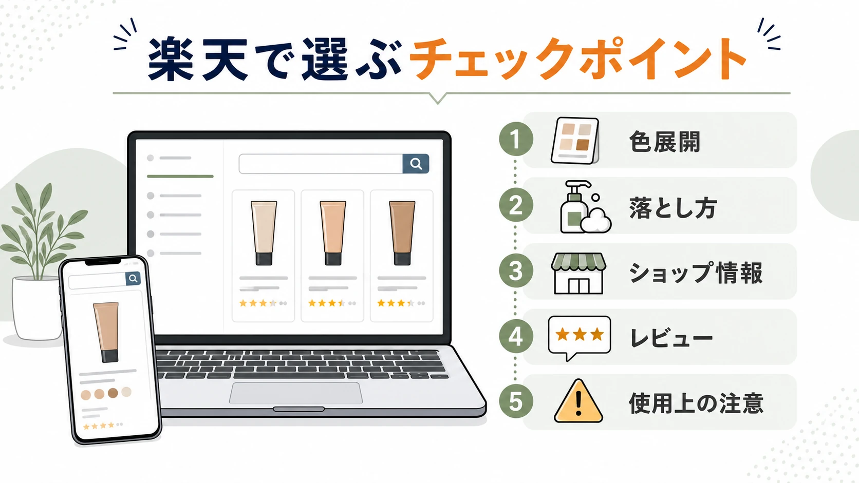 楽天でメンズBBクリームを選ぶチェックポイントを整理した図解