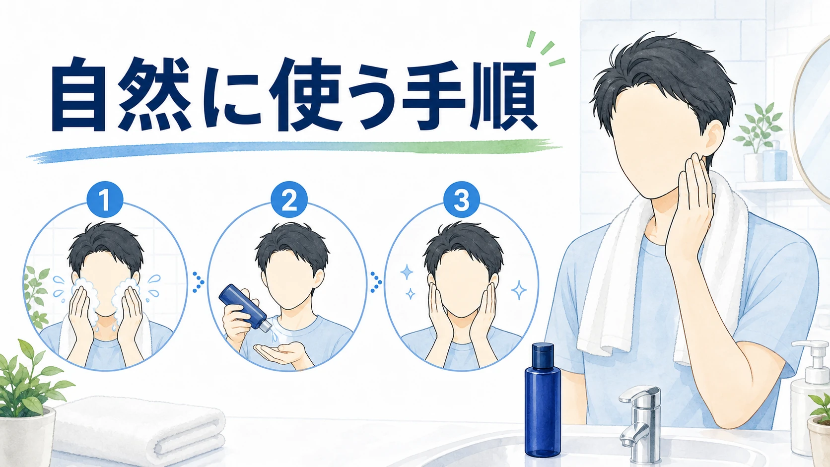 アクネス化粧水を男性が自然に使う手順を整理した図解