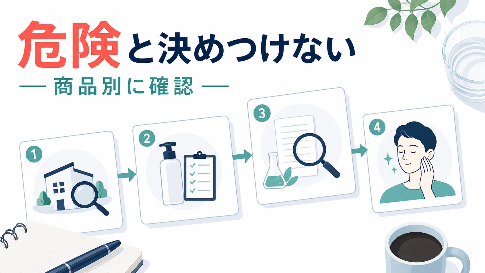 アスタリフトの成分は危険と決めつけず商品別に確認する流れの図解