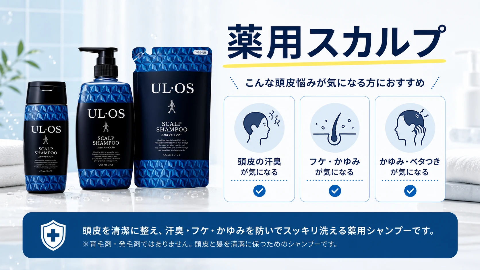 ウルオス薬用スカルプシャンプーが向きやすい頭皮悩みを整理した図解
