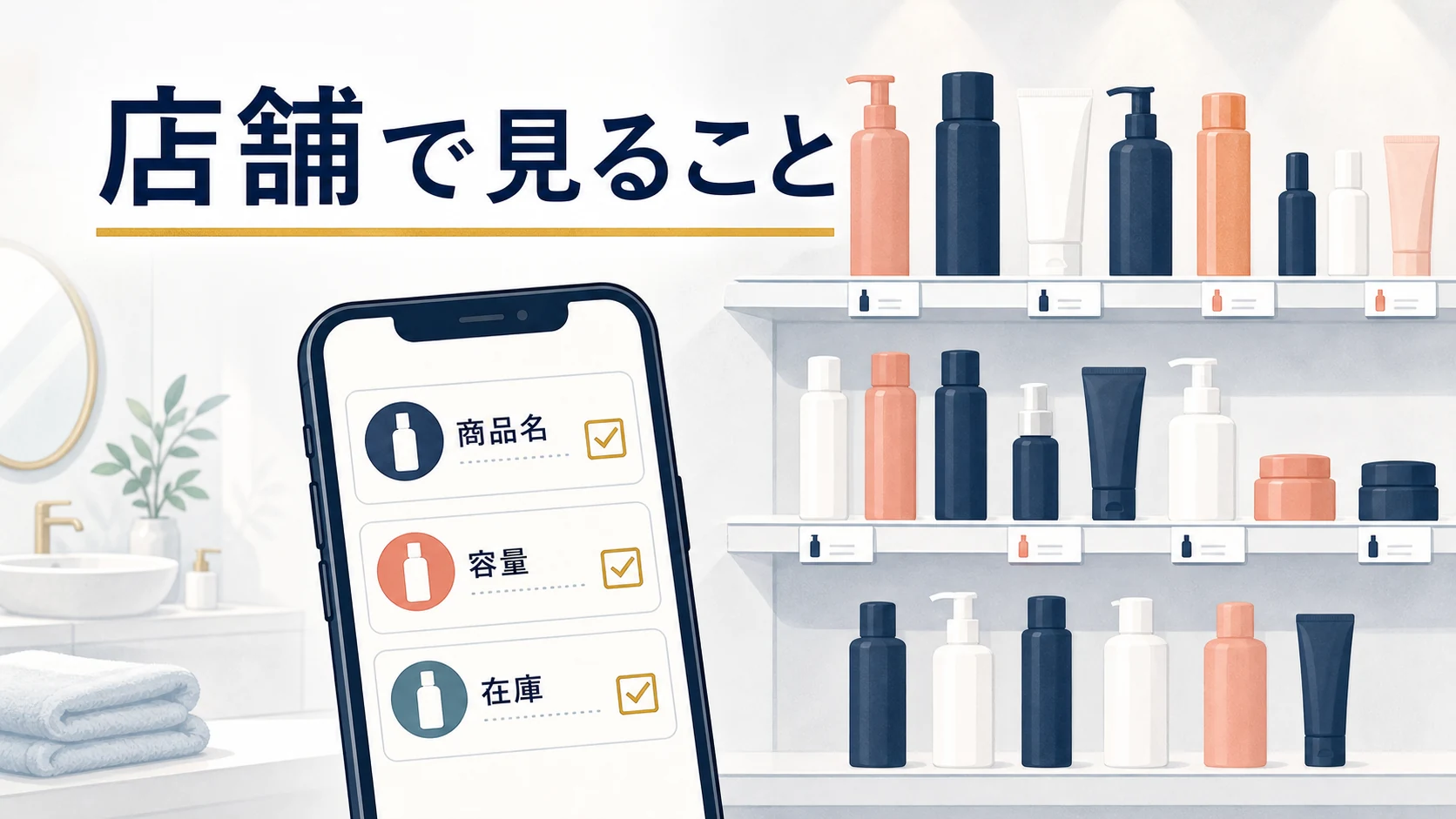 店舗でアスタリフトを買う前に確認したいことの図解