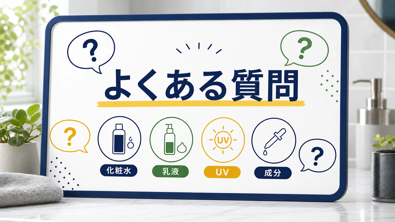 40代男性のスキンケアによくある質問を整理した図解