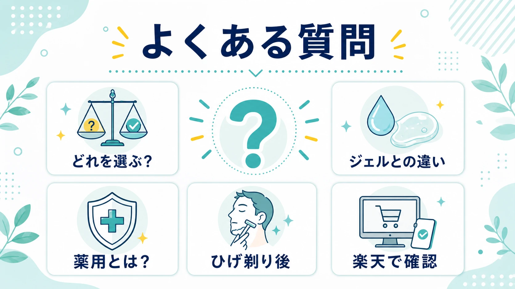 メンズビオレ化粧水の比較でよくある質問の図解